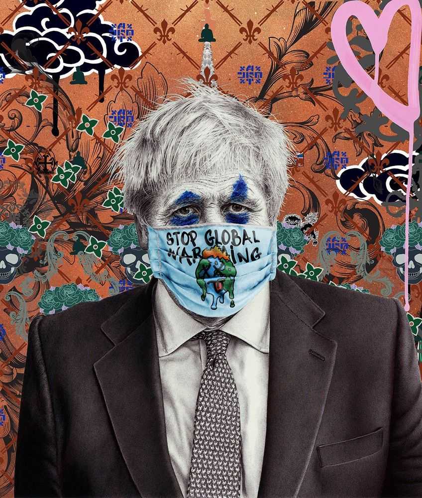 James Mylne, ‘Joker Johnson, Stop Global Warming’, 2020, Print, Pigment print on Hahnemühle Pearl 308gsm, Self released, Numbered