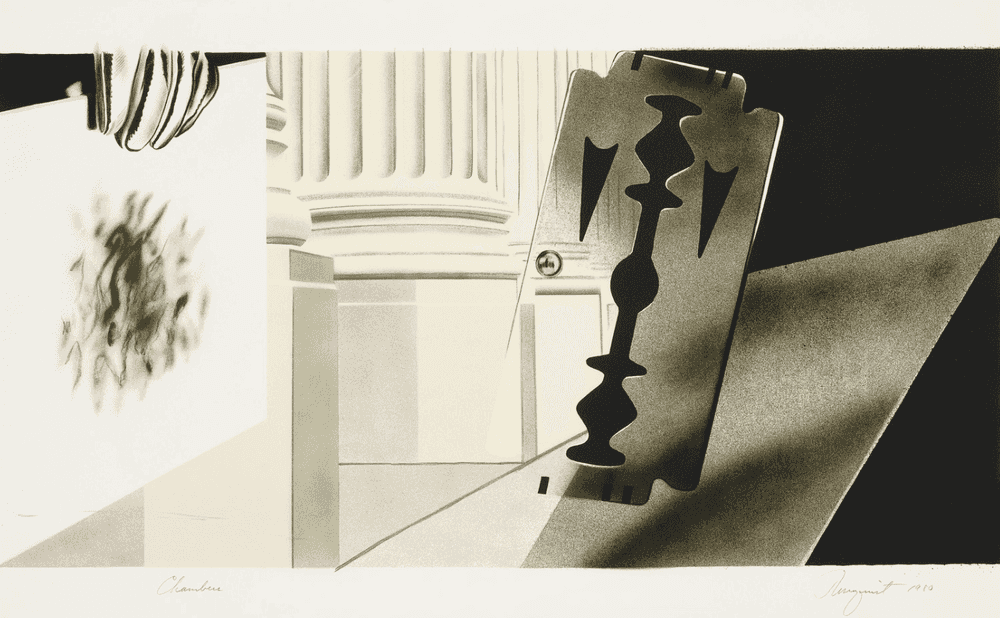 James Rosenquist, ‘Chambers’, 1980, Print, Lithograph in colors on Twinrocker handmade paper, U.L.A.E, Numbered, Dated