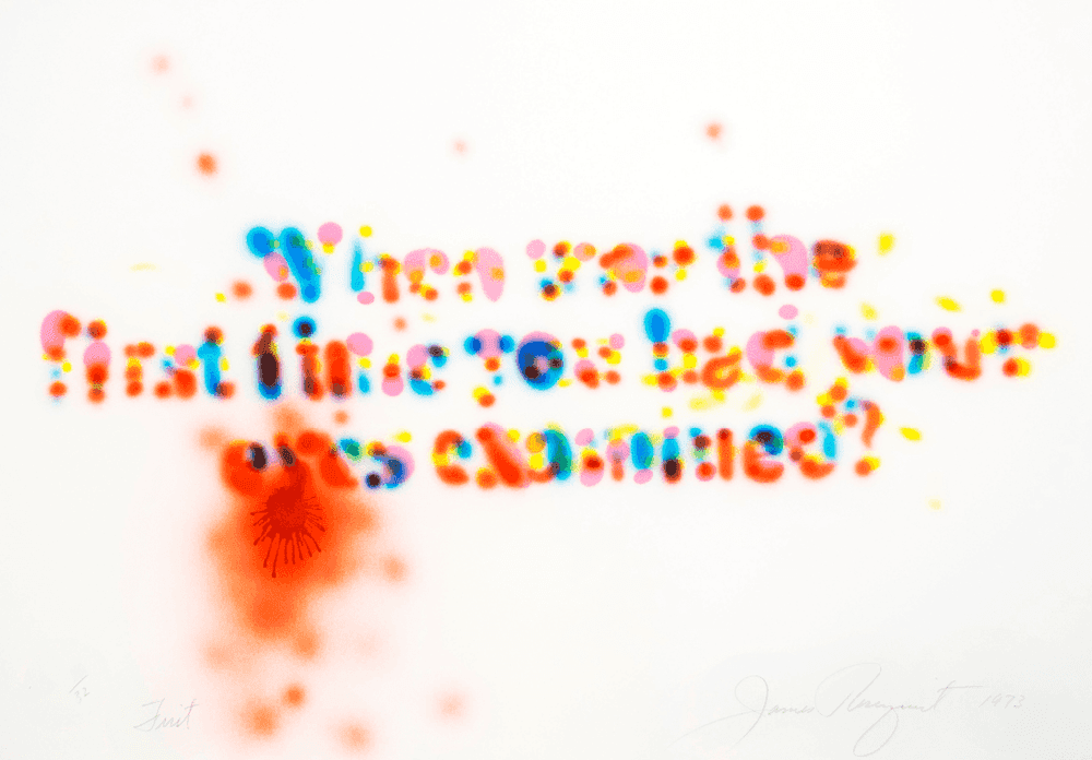 James Rosenquist, ‘First’, 1973, Print, Lithograph hand colored with acrylic spray, Unique variant, null, Numbered, Dated