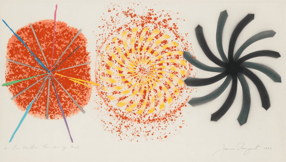 James Rosenquist, ‘One Million Tons Per Square Inch’, 1977, Print, Color etching and aquatint with pochoir on Pescia Italia paper, Multiples, Inc., Dated
