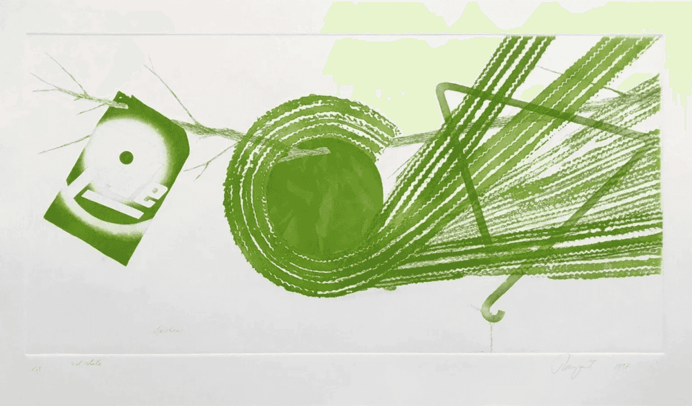 James Rosenquist, ‘Spokes (Green)’, 1978, Print, Etching and Aquatint, null, Numbered
