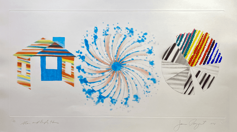 James Rosenquist, ‘Star and Empty House’, 1978, Print, 2- color etching/ aquatint/ soitbite with pochoir and paint applied with a fire on Pescia Italia paper, Multiples, Inc, Numbered, Dated