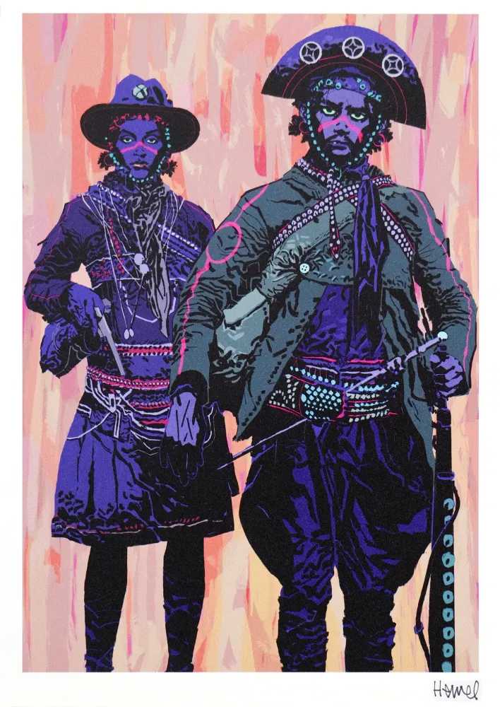 Jamie Hewlett, ‘Cangaceiro Couple’, 07-10-2021, Print, UV print on Somerset 410gsm paper, Laz Emporium, Numbered