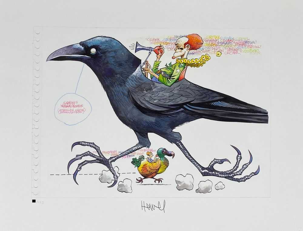 Jamie Hewlett, ‘Hawaiian Crow’, 02-11-2011, Print, Pigment print on Somerset 310gsm Paper, with cut edge, Ghosts Of Gone Birds, Numbered