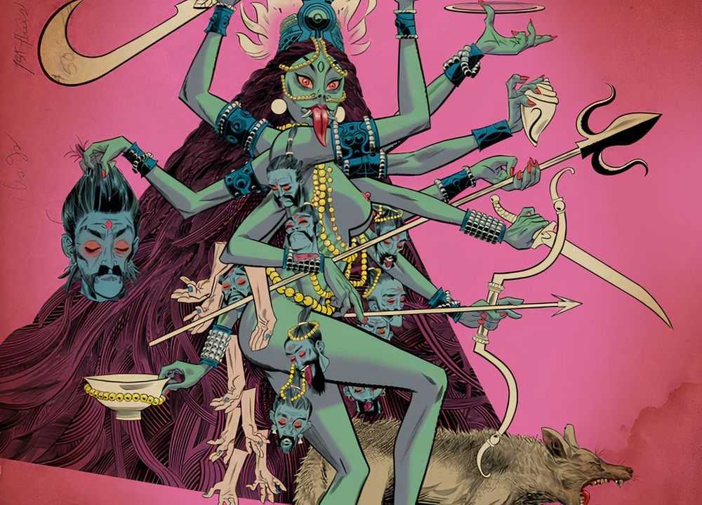 Jamie Hewlett, ‘Kali’, 08-12-2023, Print, Archival Inkjet with Fluro Red Screenprint Overlay on Somerset Satin Enhanced 330gsm Paper, Self-released, Numbered