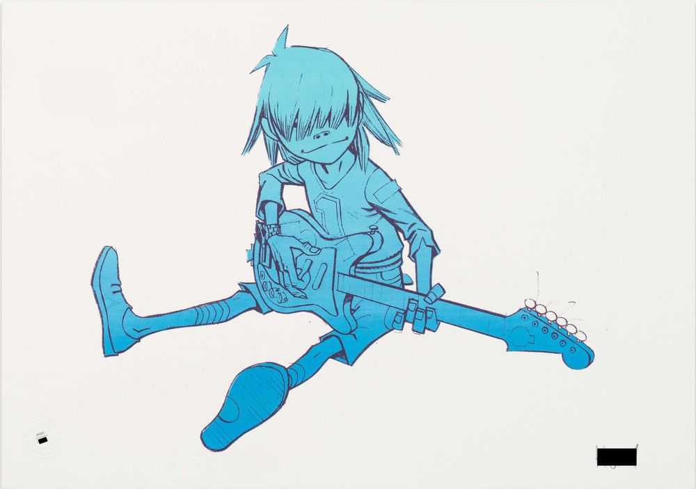 Jamie Hewlett, ‘Noodle (Blue Unsigned)’, 02-12-2004, Print, Screenprint on colour paper, Pictures On Walls, Numbered