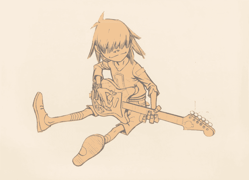 Jamie Hewlett, ‘Noodle (Orange)’, 02-12-2004, Print, Screenprint on colour paper, Pictures On Walls, Numbered