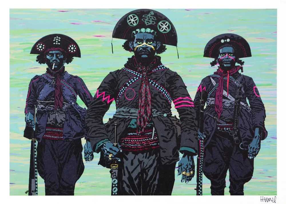 Jamie Hewlett, ‘Three Banditos’, 07-10-2021, Print, UV print on Somerset 410gsm paper, Laz Emporium, Numbered