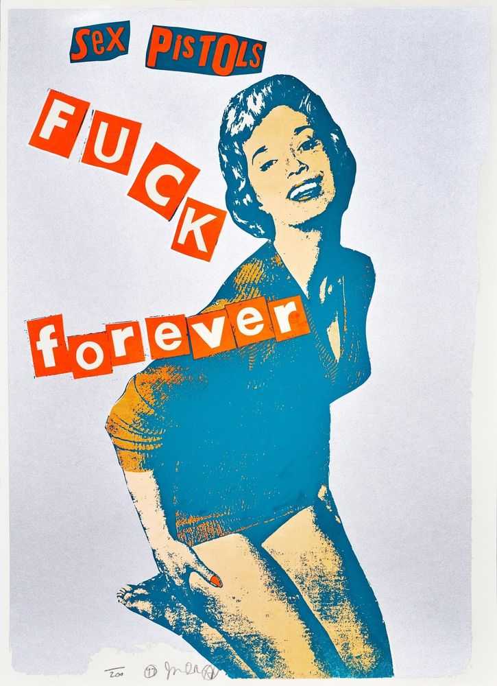 Jamie Reid, ‘Fuck Forever (Silver)’, 1997, Print, Screenprint in colours, null, Numbered, Dated
