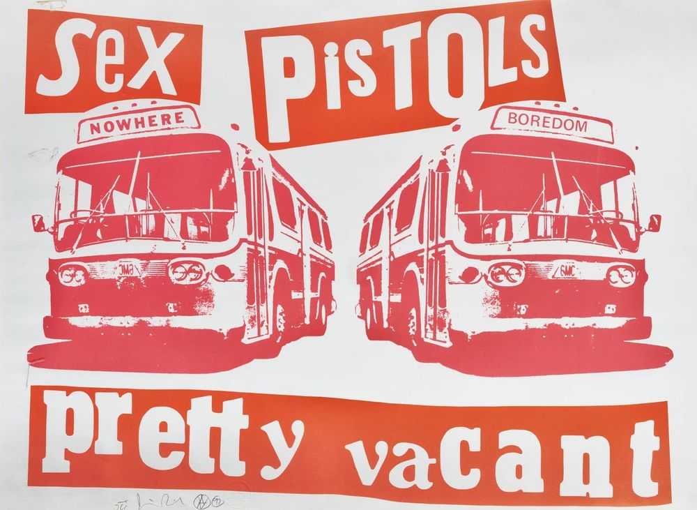 Jamie Reid, ‘Pretty Vacant (Orange & Pink)’, 1997, Print, Screen print in colours on artificial paper, Artificial Gallery, Numbered, Dated