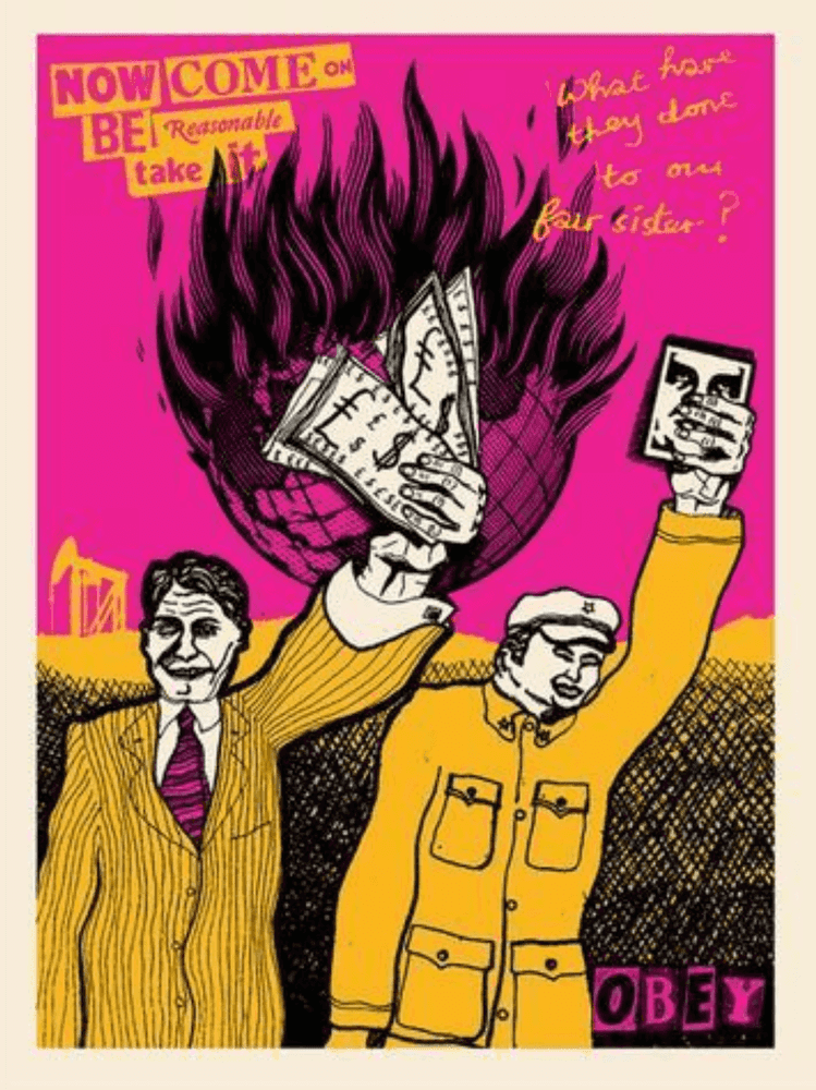 Jamie Reid, ‘Be Reasonable’, 01-03-2016, Print, Screenprint in colours, Paul Stolper Gallery, Numbered