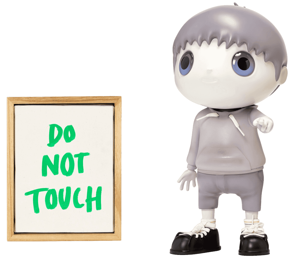 Javier Calleja, ‘Do Not Touch’, 2019, Sculpture, Resin, steel, string, acrylic paint with artist hand drawn canvas, APPortfolio x Nanzuka, Numbered, Handfinished