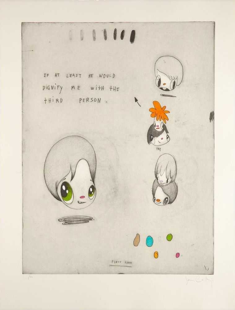 Javier Calleja, ‘First Look’, 2021, Print, Printed on 300gsm off white Arches Velin paper, combining a traditional soft ground etching using a copper plate with unique hand-finished elements in pencil and watercolour, Avant Arte, Numbered, Dated, Handfinished
