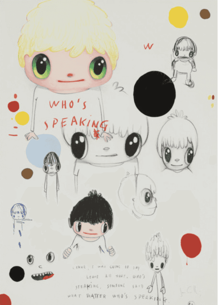 Javier Calleja, ‘Untitled Drawing #2 (Who's Speaking?)’, 2019, Print, Silk screenprinted in Fabriano paper, Galerie Zinc, Numbered