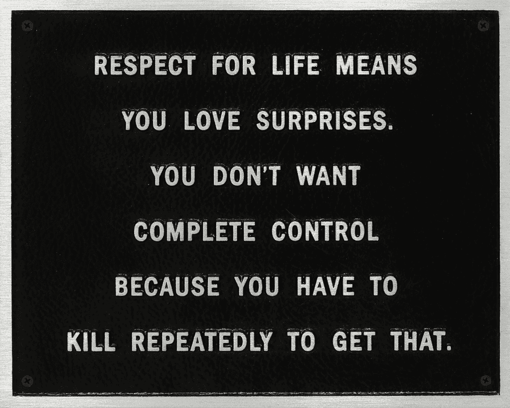 Jenny Holzer, ‘Respect for Life Means You’, 1985, Sculpture, Text on cast aluminum plaque, null, Numbered