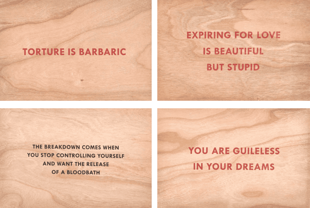 Jenny Holzer, ‘Truisms-(Set-of-4)-#1’, 2020, Print, Screenprint on wood, null, 
