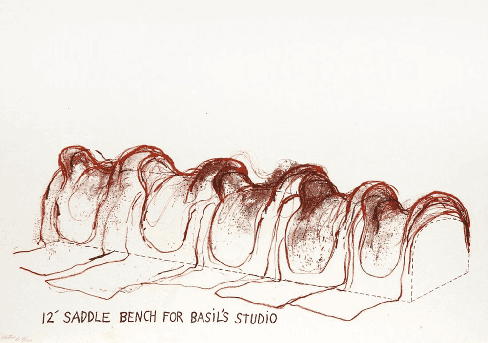 Jim Dine, ‘12' Saddle Bench for Basil's Studio’, 1968, Print, Lithograph, null, Numbered