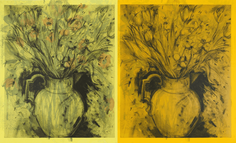 Jim Dine, ‘2 British Vases’, 2013, Print, Lithographand heliogravure with hand work on RivesBFK White paper (diptych), null, Numbered