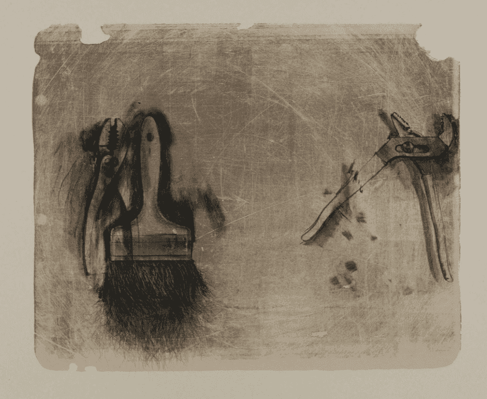 Jim Dine, ‘Tools for Creeley III’, 2007, Print, Three-Color Lithograph, Tamarind Institute, Numbered