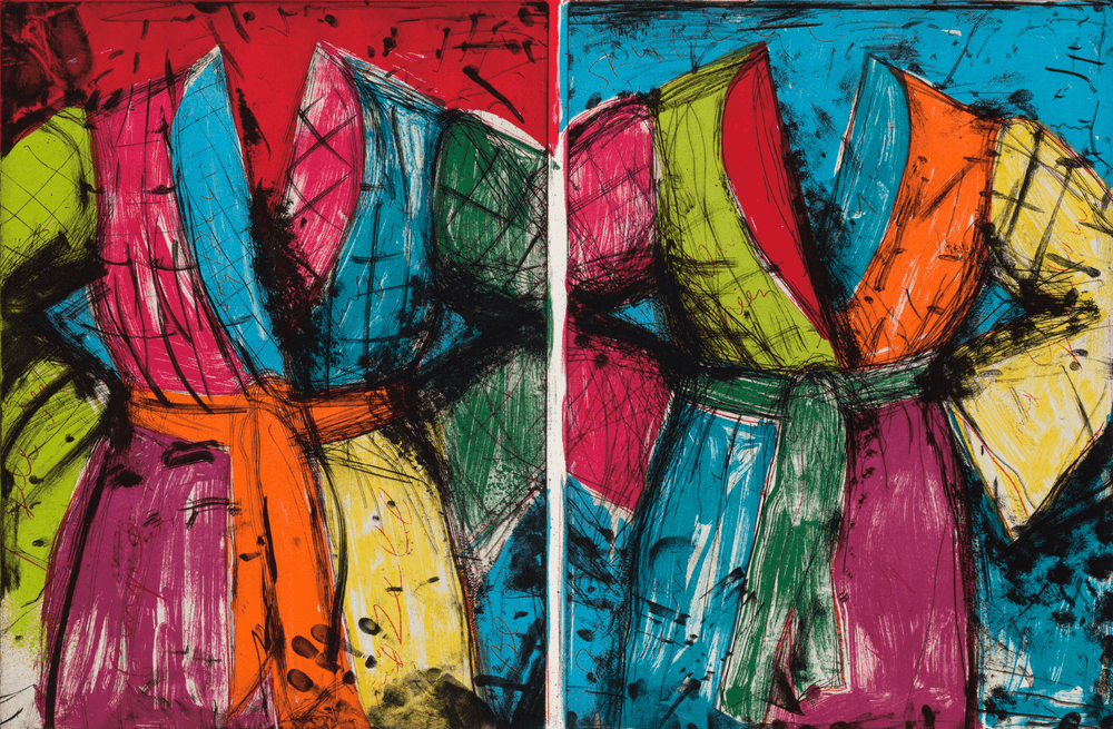 Jim Dine, ‘Two Florida Bathrobes’, 1986, Print, Lithographie, eau-forte et gravure vernis mou sur papier blanc Rives BFK / Lithograph, Etching, and Soft-Ground Etching on Rives BFK White Paper, null, Numbered
