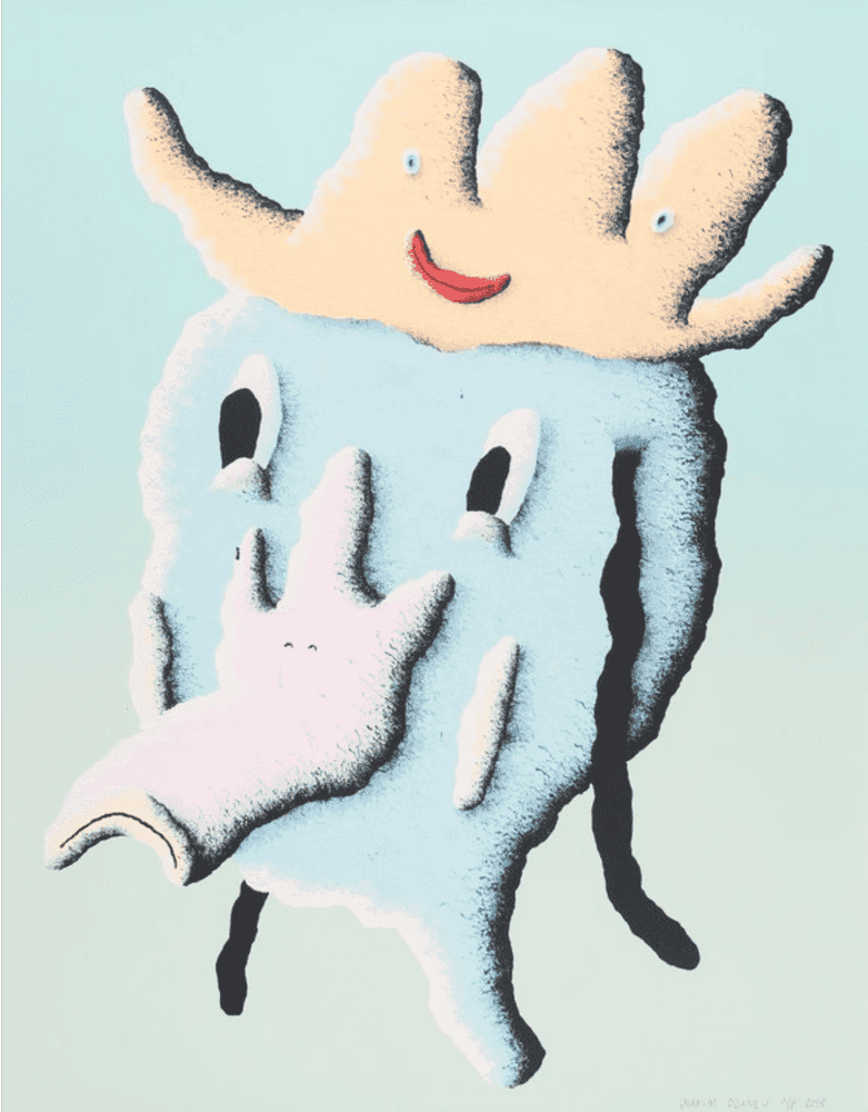 Joakim Ojanen, ‘Duck Head With Smiley Hat’, 2018, Print, 10 colour handpulled screenprint on Mohawk Superfine Ultrawhite with Deckled Edges, Self-released, Numbered, Dated