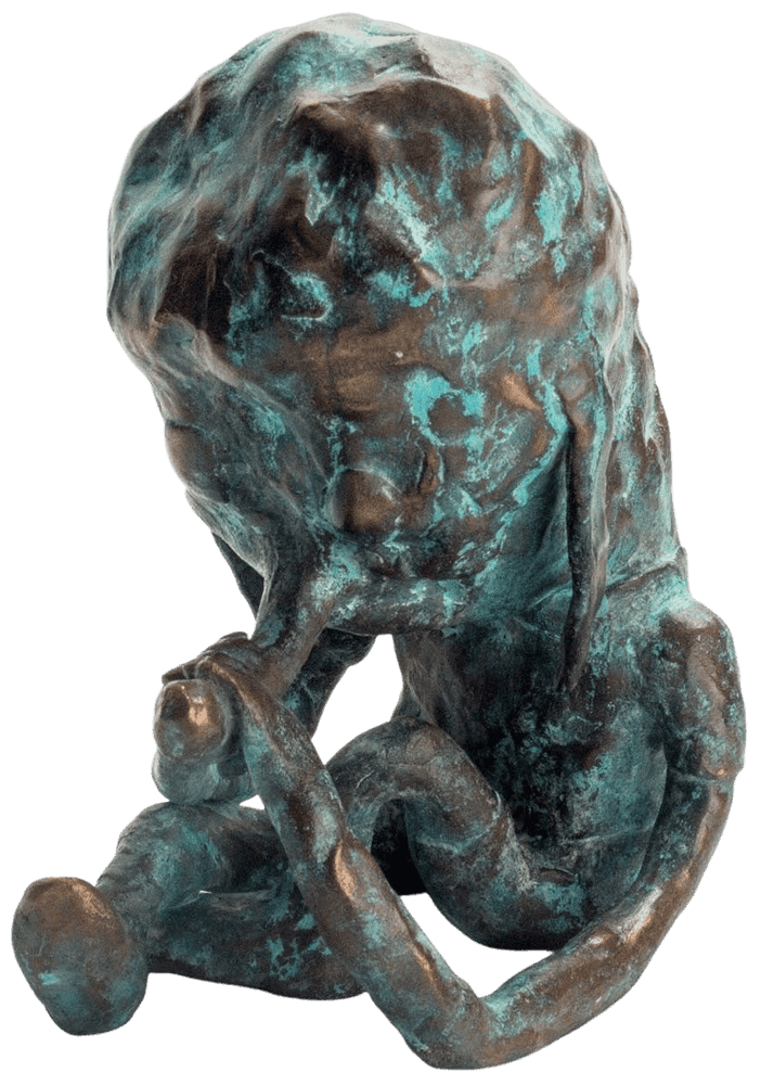 Joakim Ojanen, ‘The Nose Player’, 2020, Sculpture, Bronze / green and blue patina, Case Studyo, Numbered