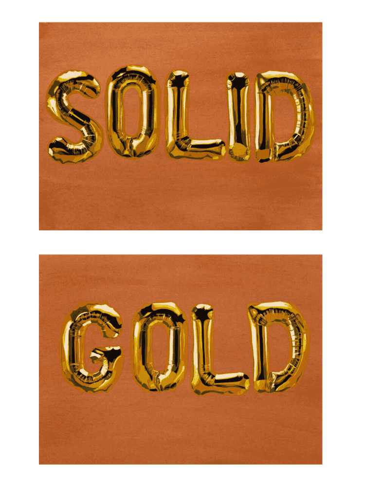 Joel Mesler, ‘Solid Gold (Diptych)’, 2022, Print, 8 layer silkscreen with handwash on Saunders Waterford High White 425 gsm paper, null, 