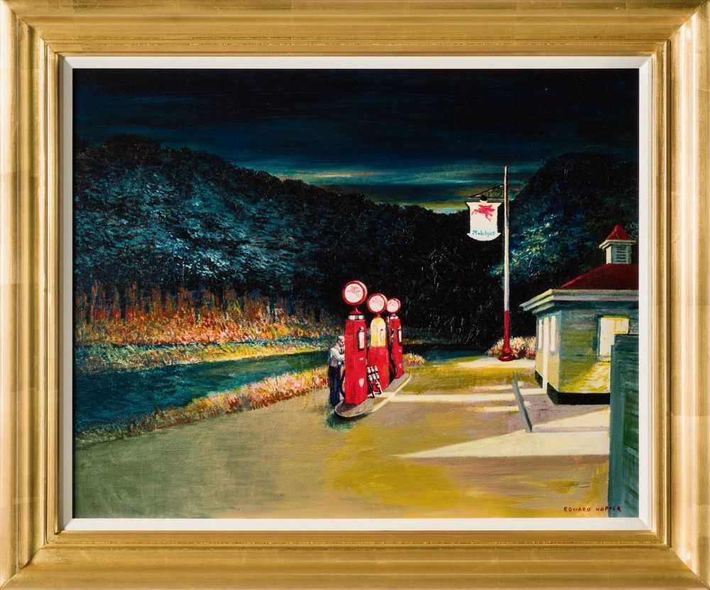 John Myatt, ‘Gas, 1940' In The Style of Edward Hopper’, 2022, Print, Fine Art Print, Castle Fine Art, Numbered, Framed
