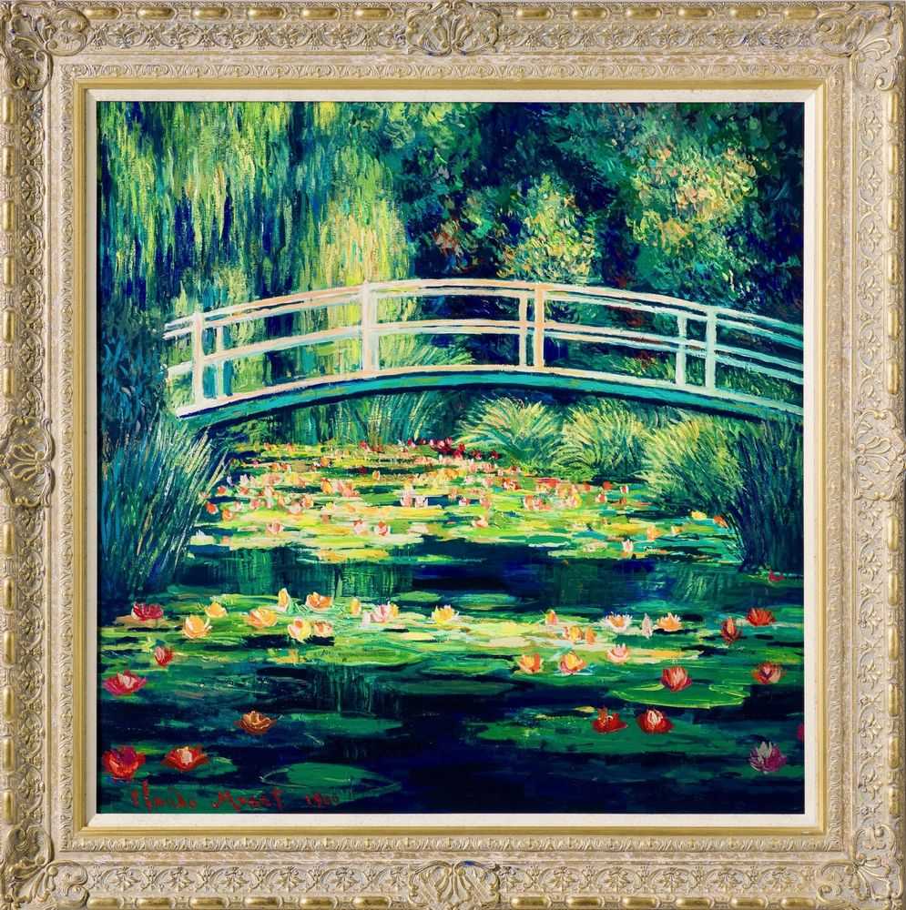 John Myatt, ‘Harmony In Green The Japanese Bridge (965)’, 2023, Print, Giclee On Canvas, Castle Fine Art, Numbered, Framed
