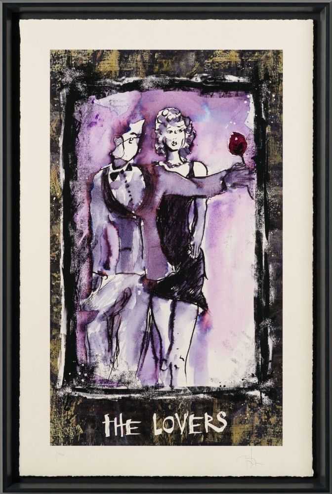 Johnny Depp, ‘Lovers’, 2024, Print, Silkscreen and Archival Pigment on 640gsm Waterford paper, with hand deckled edges and 24ct gold leaf. ‘The Lovers’ is also embellished with red marbled leaf., Castle Fine Art, Numbered, Framed