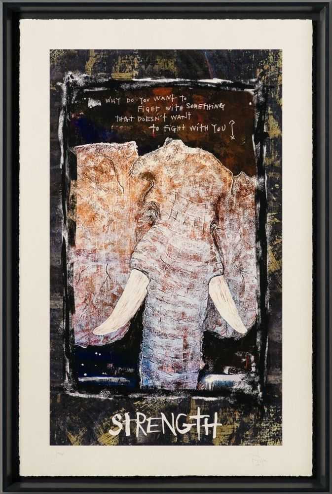 Johnny Depp, ‘Strength’, 2024, Print, Silkscreen and Archival Pigment on 640gsm Waterford paper, with hand deckled edges and 24ct gold leaf. ‘The Lovers’ is also embellished with red marbled leaf., Castle Fine Art, Numbered, Framed