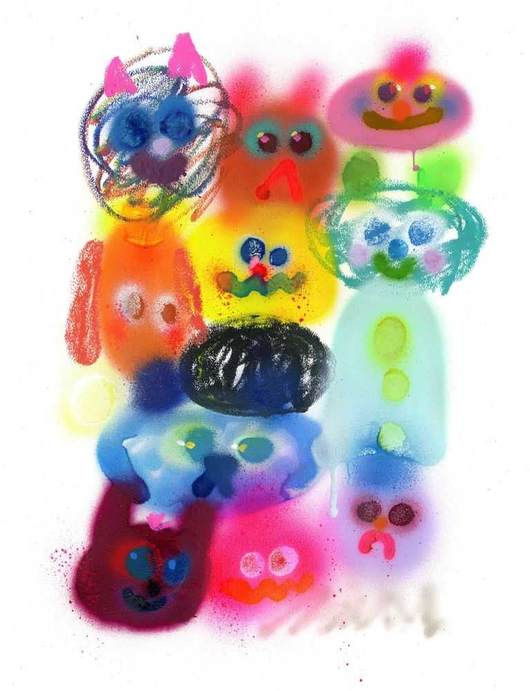 Jon Burgerman, ‘Earthlings’, 2024, Print, 18 colour silk screen print, Self Released, Numbered