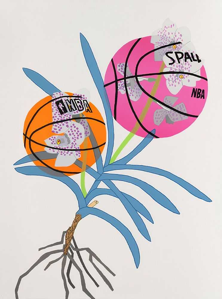 Jonas Wood, ‘Double Basketball Orchid 2 (State 2)’, 24-02-2020, Print, 25 colour lithograph printed on cream Rives BFK, Hamilton Press Gallery, Numbered