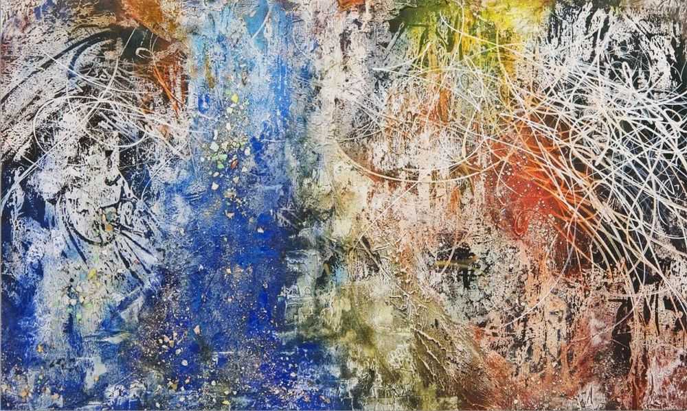 Jose Parla, ‘Exile And The Kingdom’, 2019, Print, Archival pigment print with unique impasto, powdered paint, hand drawing, and mono transfer overlay on white rag paper, Avant Arte, Numbered, Handfinished