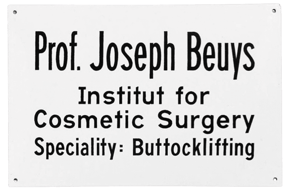 Joseph Beuys, ‘Buttock Lifting’, 1974, Print, Convex baked enamel sign, null, 