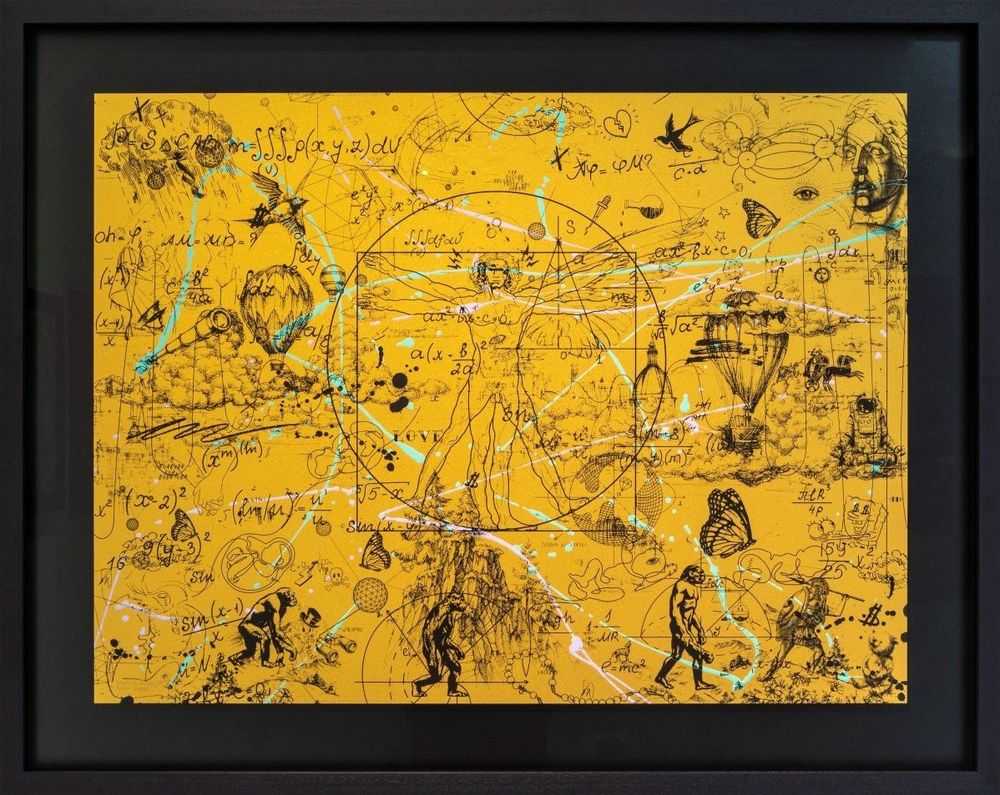 Joseph Klibansky, ‘Beyond the Clouds’, 2020, Print, Acrylic paint archival cotton paper museum glass screen print ink wood and aluminum frame, Self Released, Numbered, Framed