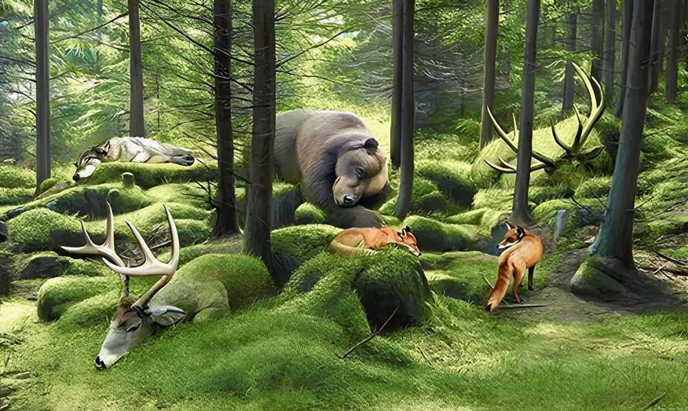 Josh Keyes, ‘The Sleeping Woods’, 26-08-2014, Print, Giclee Print, Tiny Showcase, 