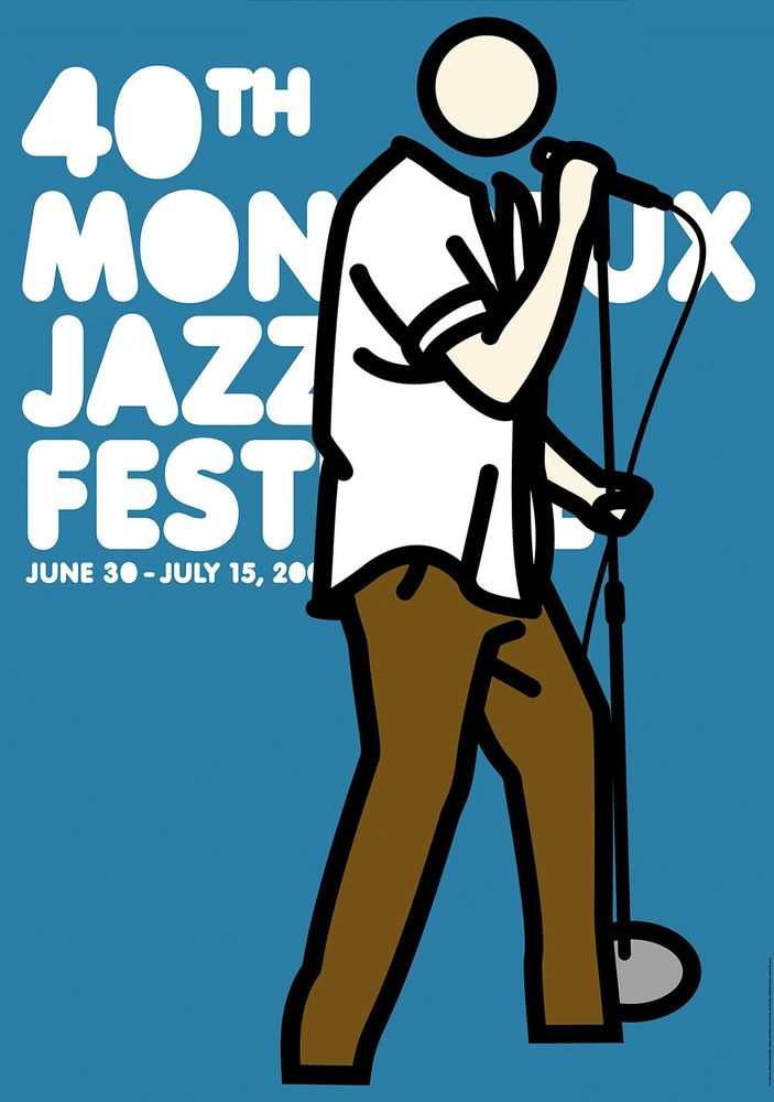 Julian Opie, ‘40th Montreux Jazz Festival poster (Blue)’, 2006, Print, Offset lithograph, null, 