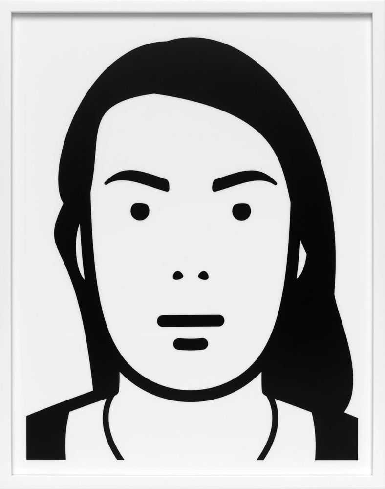 Julian Opie, ‘Everyone: Line.’, 2023, Print, Vinyl on white acrylic presented in a wooden frame specified by the artist, Christea Roberts Gallery, Numbered, Framed