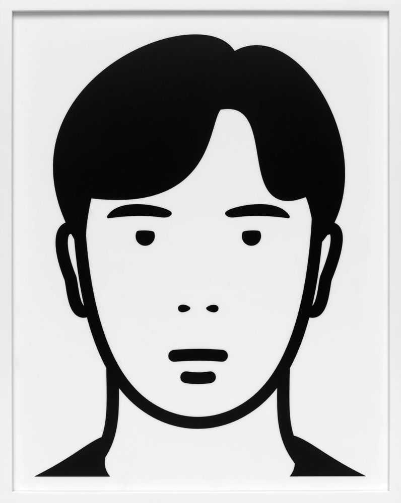 Julian Opie, ‘Everyone: SunWoong.’, 2023, Print, Vinyl on white acrylic presented in a wooden frame specified by the artist, Christea Roberts Gallery, Numbered, Framed