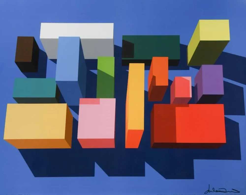 Julian Opie, ‘Imagine You Can Order These (Signed - Blue)’, 1999, Print, Offset lithograph, Self-released, 