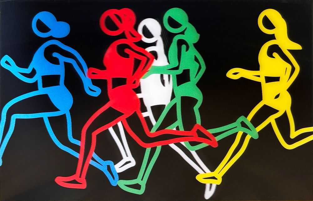 Julian Opie, ‘Sprinters - Women Sprinters 2’, 2024, Print, Lenticular Acrylic panel mounted onto white acrylic, null, 