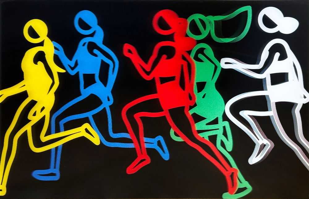 Julian Opie, ‘Sprinters - Women Sprinters 3’, 2024, Print, Lenticular Acrylic panel mounted onto white acrylic, null, 