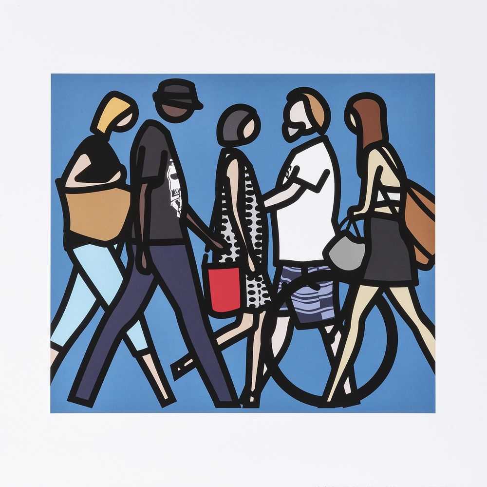 Julian Opie, ‘Walking in Melbourne’, 2018, Print, Screenprint in colours, on wove, National Gallery of Victoria, 