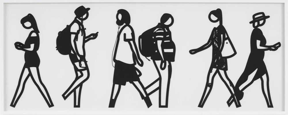 Julian Opie, ‘Walking in Melbourne 6’, 2018, Print, Laser-cut relief in black mounted to white museum board (as issued), Alan Cristea Gallery, Numbered