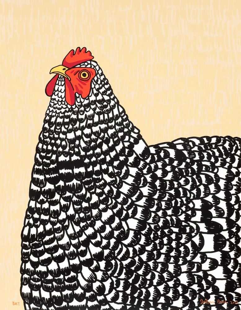 Julian Pace, ‘Chicken’, 2022, Print, 6 color silkscreen on Stonehenge Cream 250gsm paper, Simco Editions, Numbered