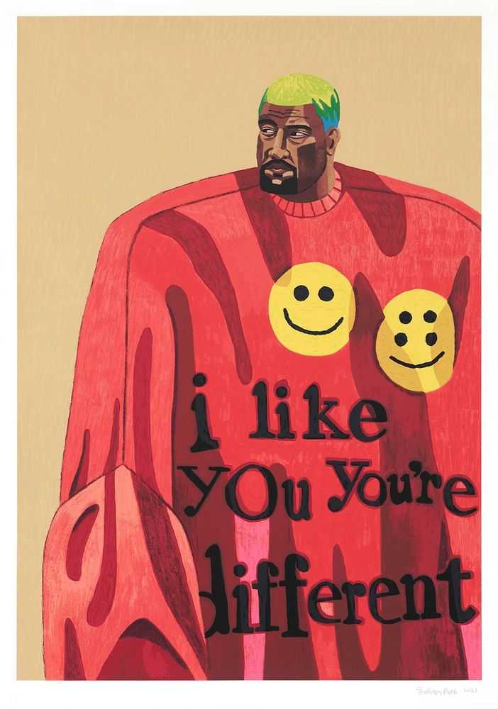 Julian Pace, ‘Kanye’, 09-10-2021, Print, 25 color silkscreen on Rising Museum Board 350 gsm paper, Simco Editions, Numbered
