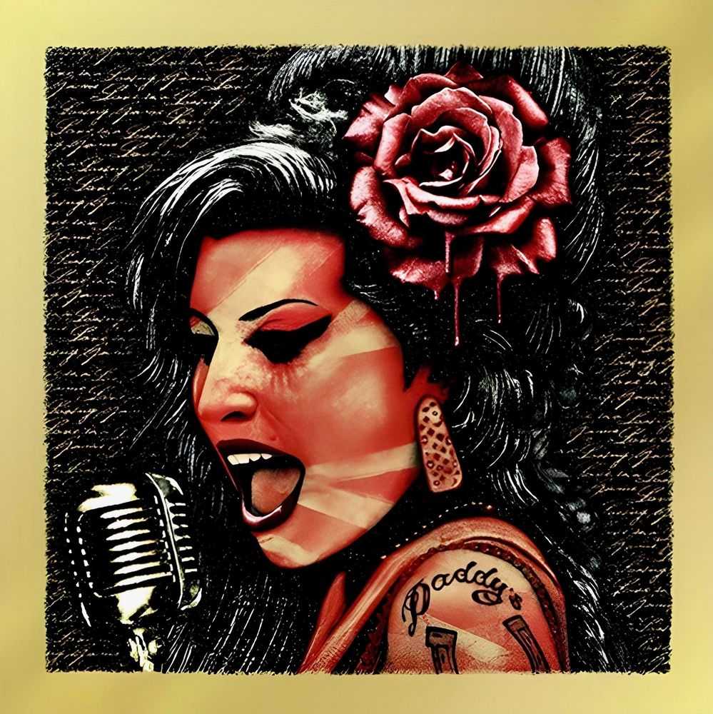 K Guy, ‘Amy Winehouse (Love Is A Losing Game) (Gold)’, 31-10-2014, Print, Screen Print, Self Released, Numbered