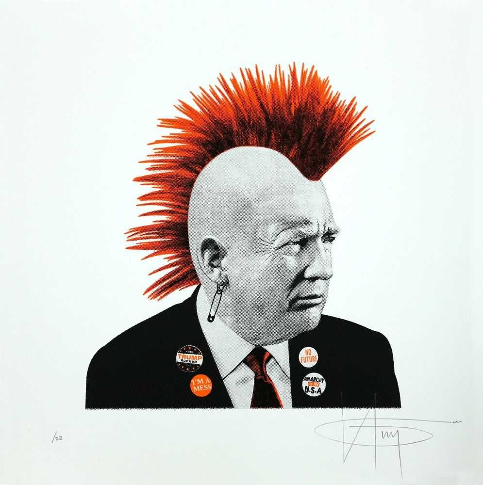 K Guy, ‘Punk Trump (Orange Neon)’, 2016, Print, Silkscreen, null, Numbered