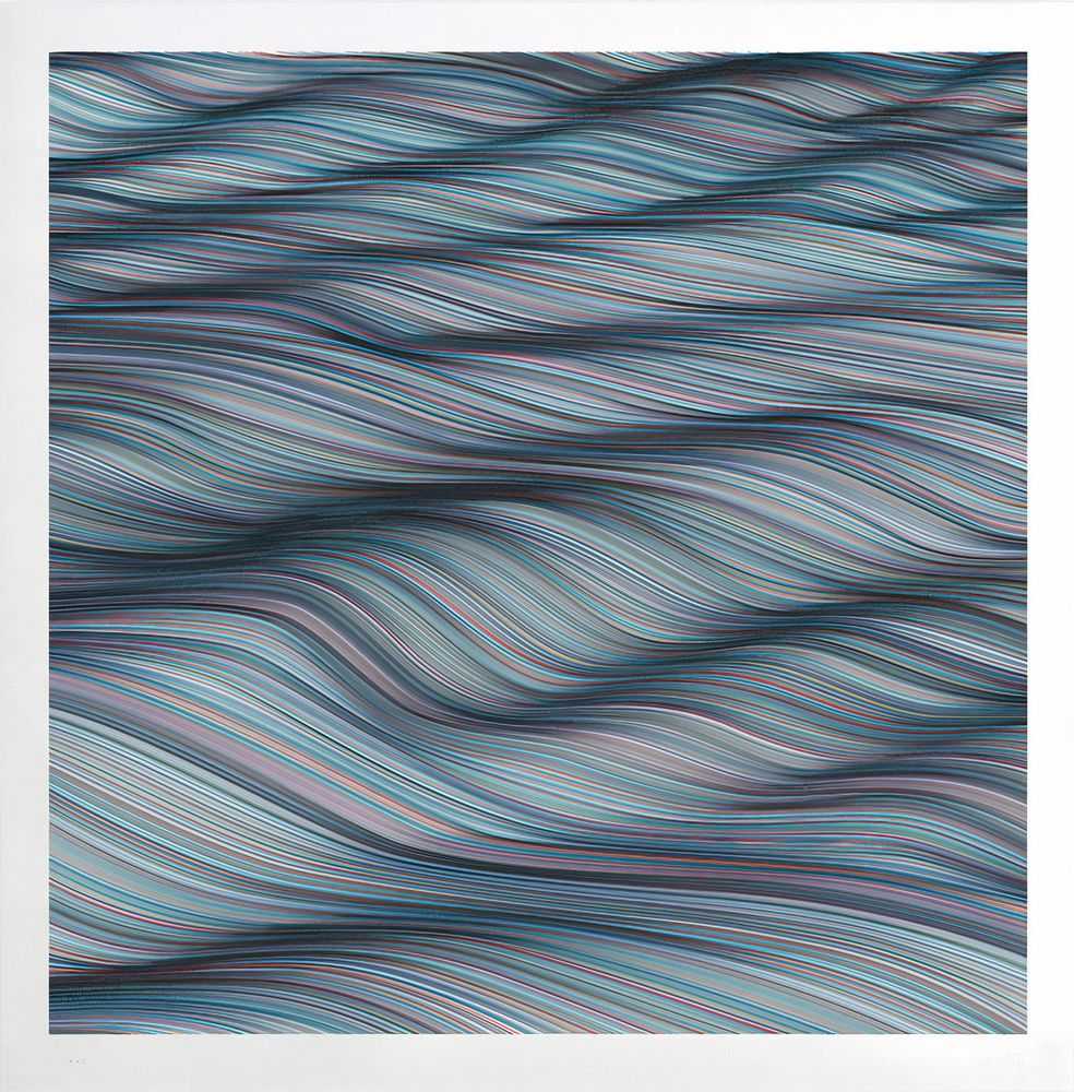 Kai & Sunny, ‘Endless Wave’, 14-12-2016, Print, Hand pulled 6 colour screenprint black, blue, gold, aqua, red and pink on 100% cotton somerset satin 410gsm tub size, Self-released, Numbered